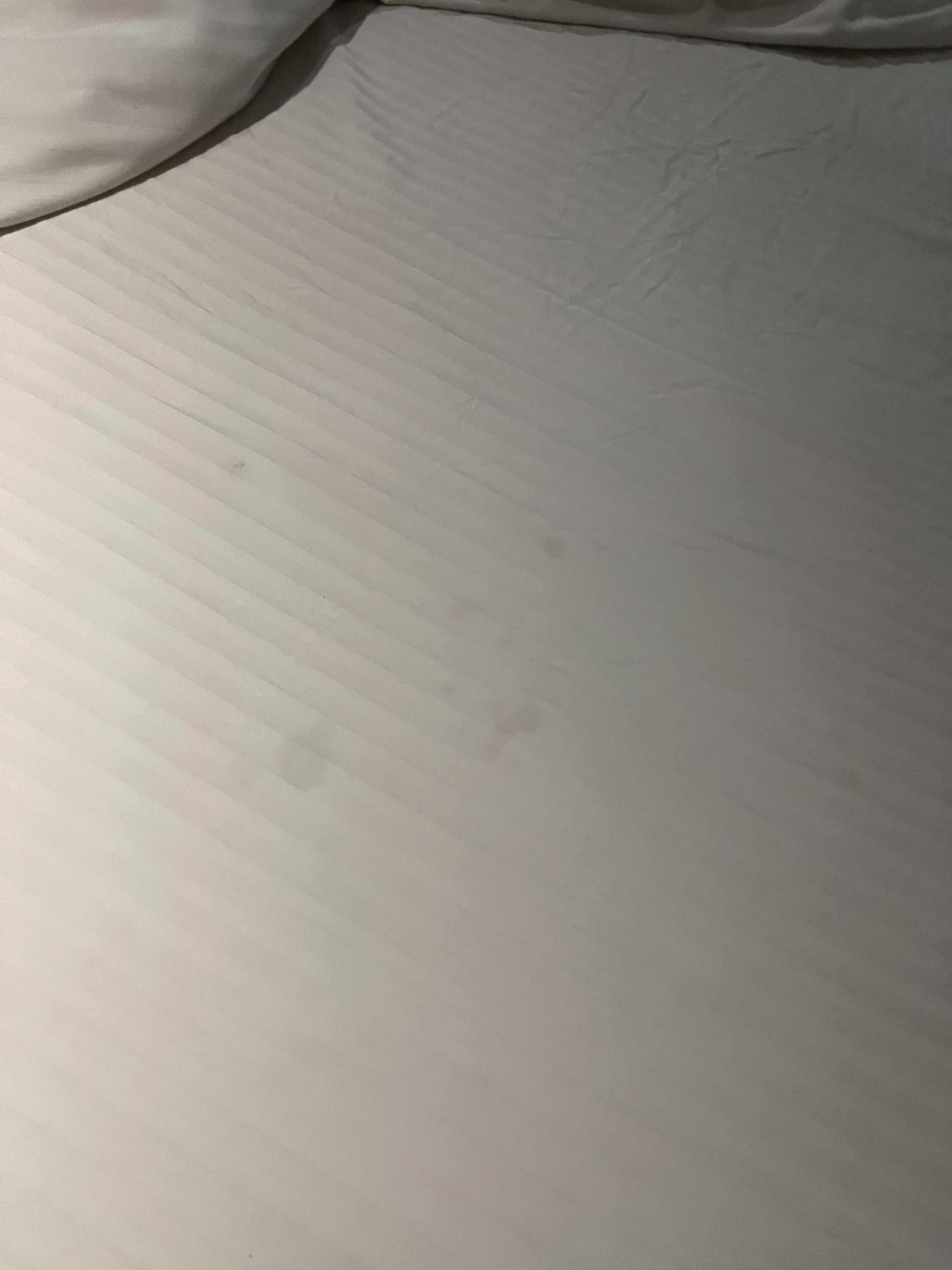 Spots all over the Sheets. Shests were overused until they became yellow.