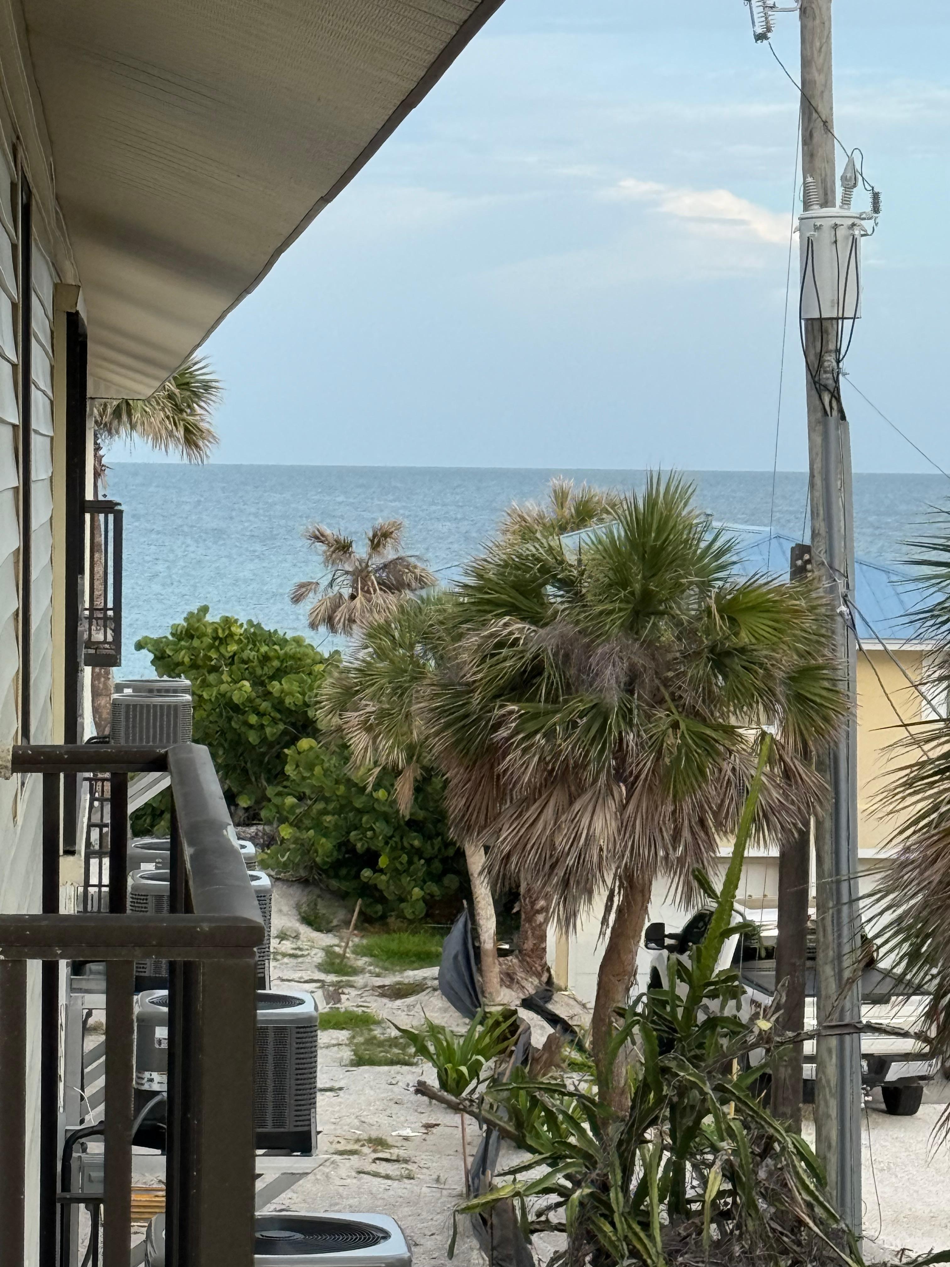 Photo of beach from living room balcony