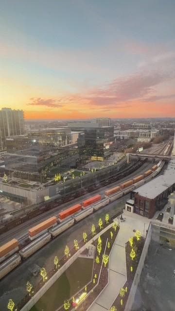 Sunset view from our hallway on the 15th floor