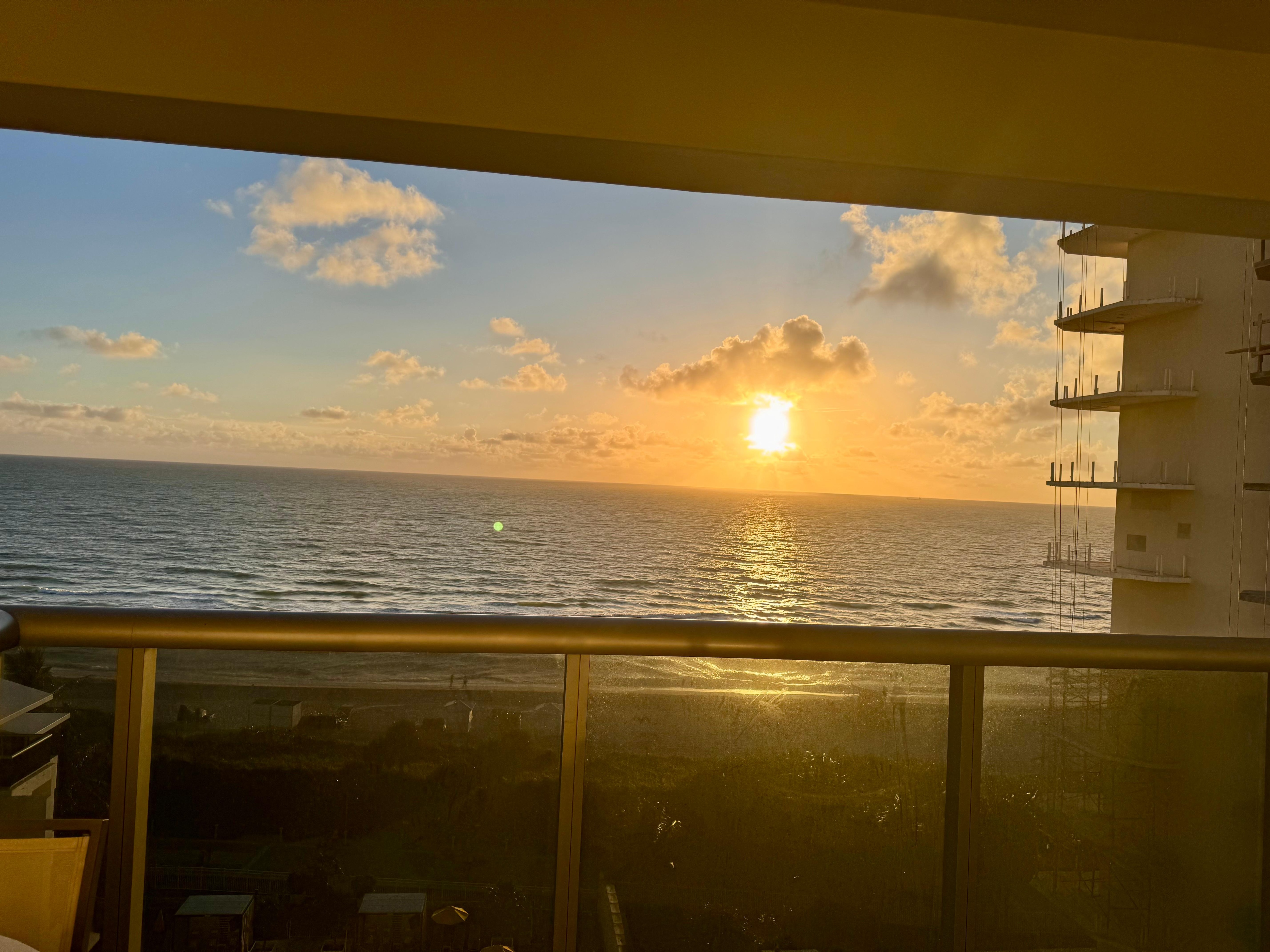 View early in the morning from the balcony.