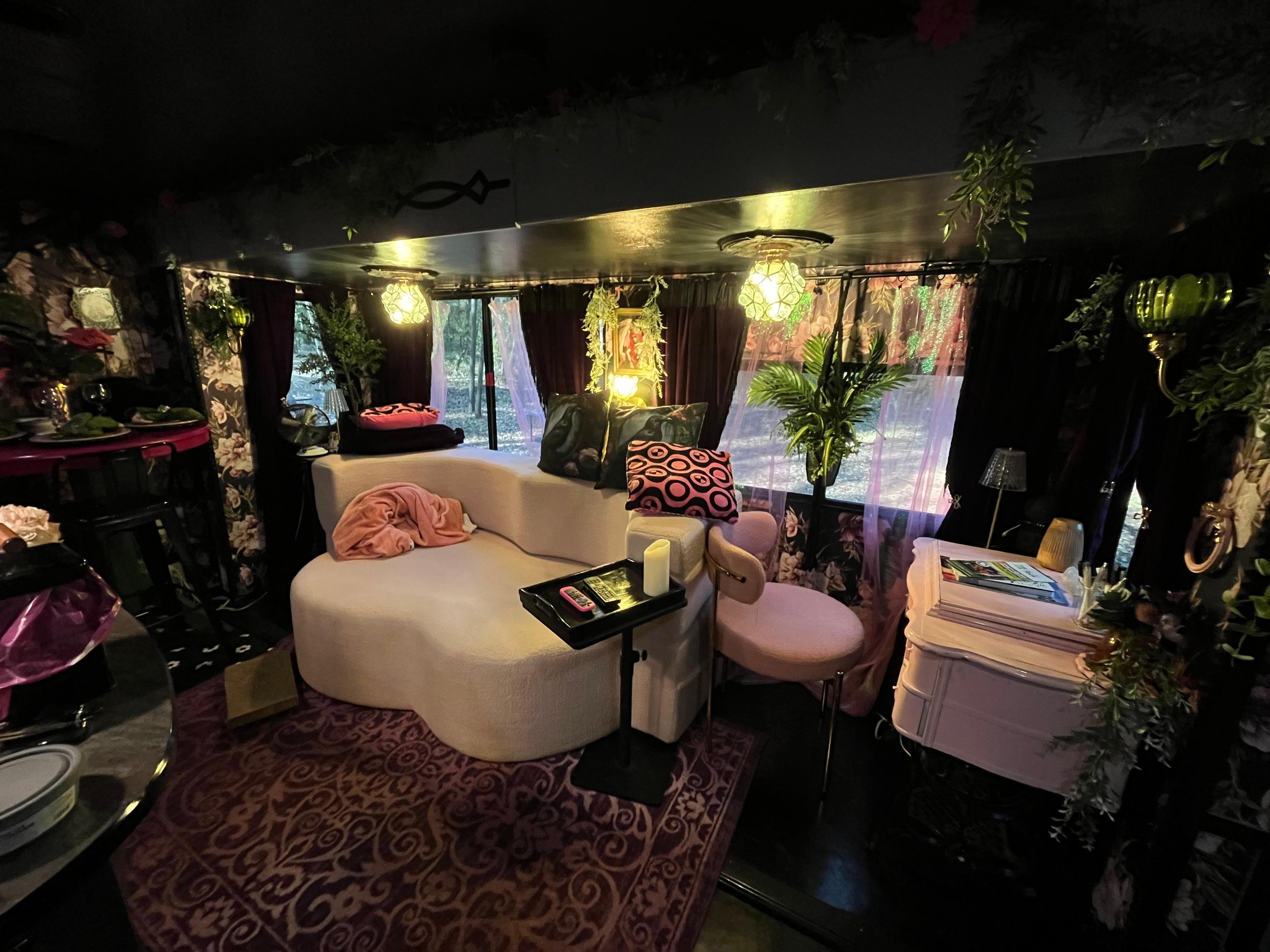 Living room - desk, couch/bed