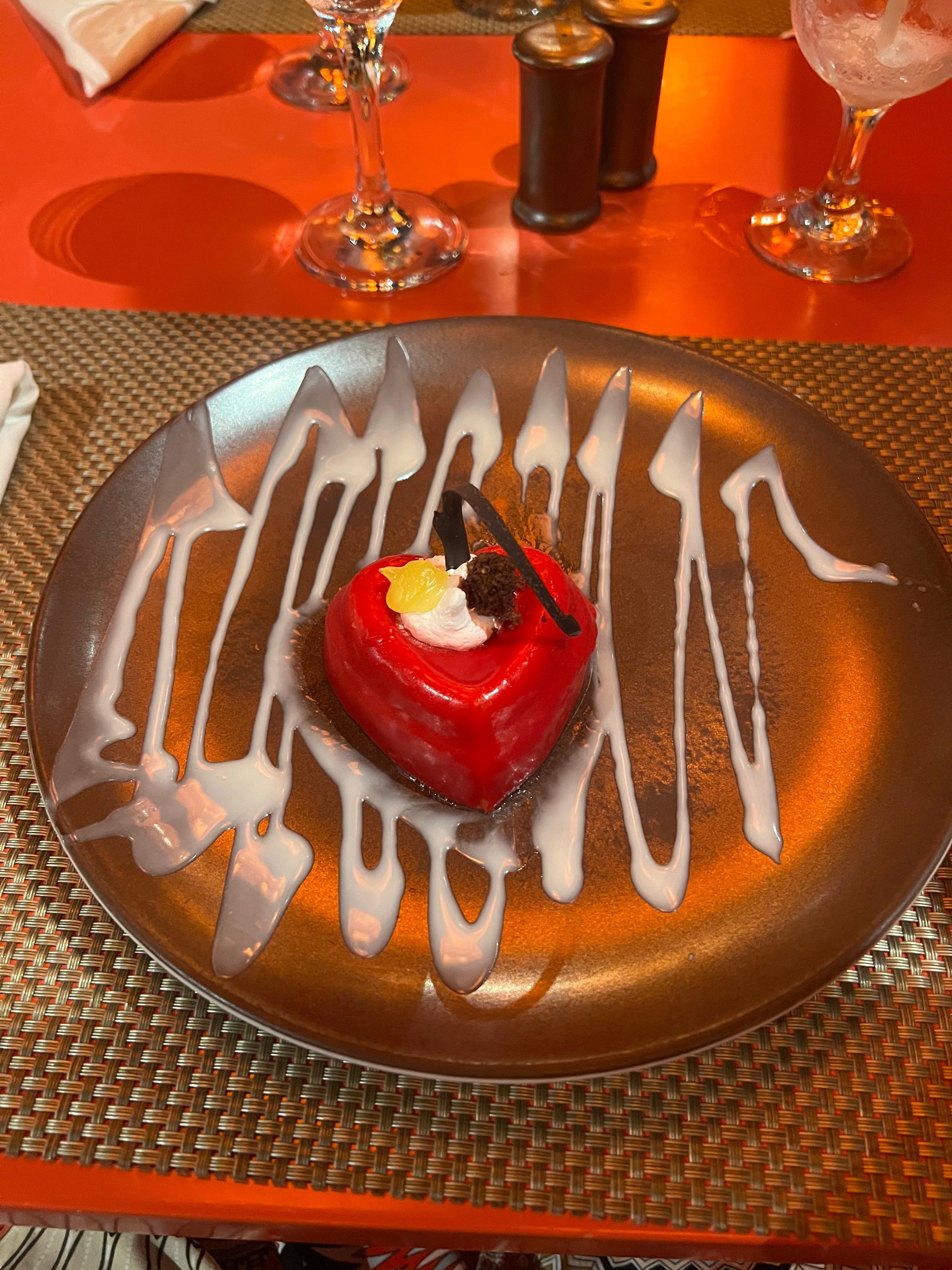 Postre típico del restaurante Samsara