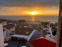 Utsikt från rummet vid soluppgång.