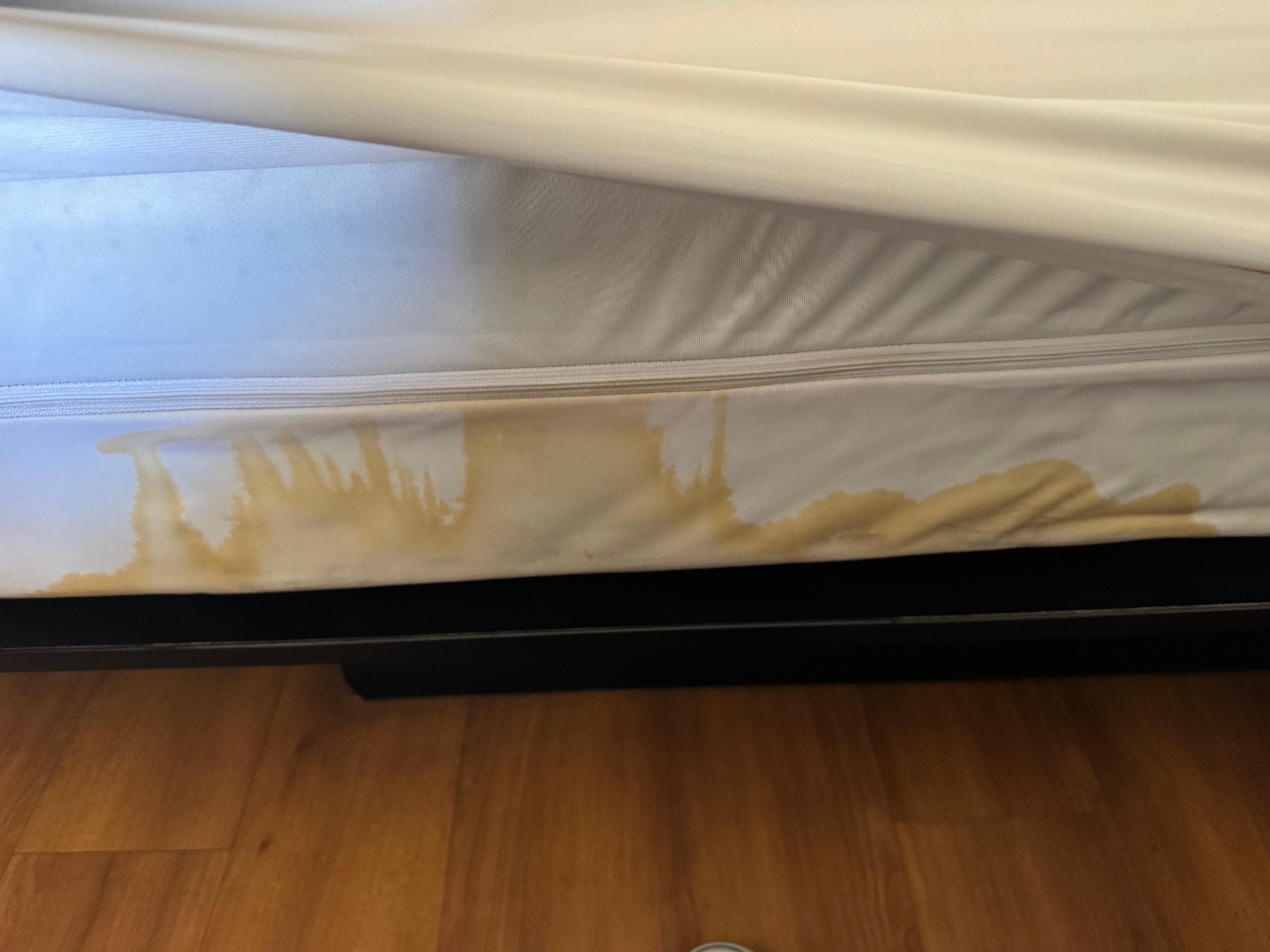 Stains on the mattress cover