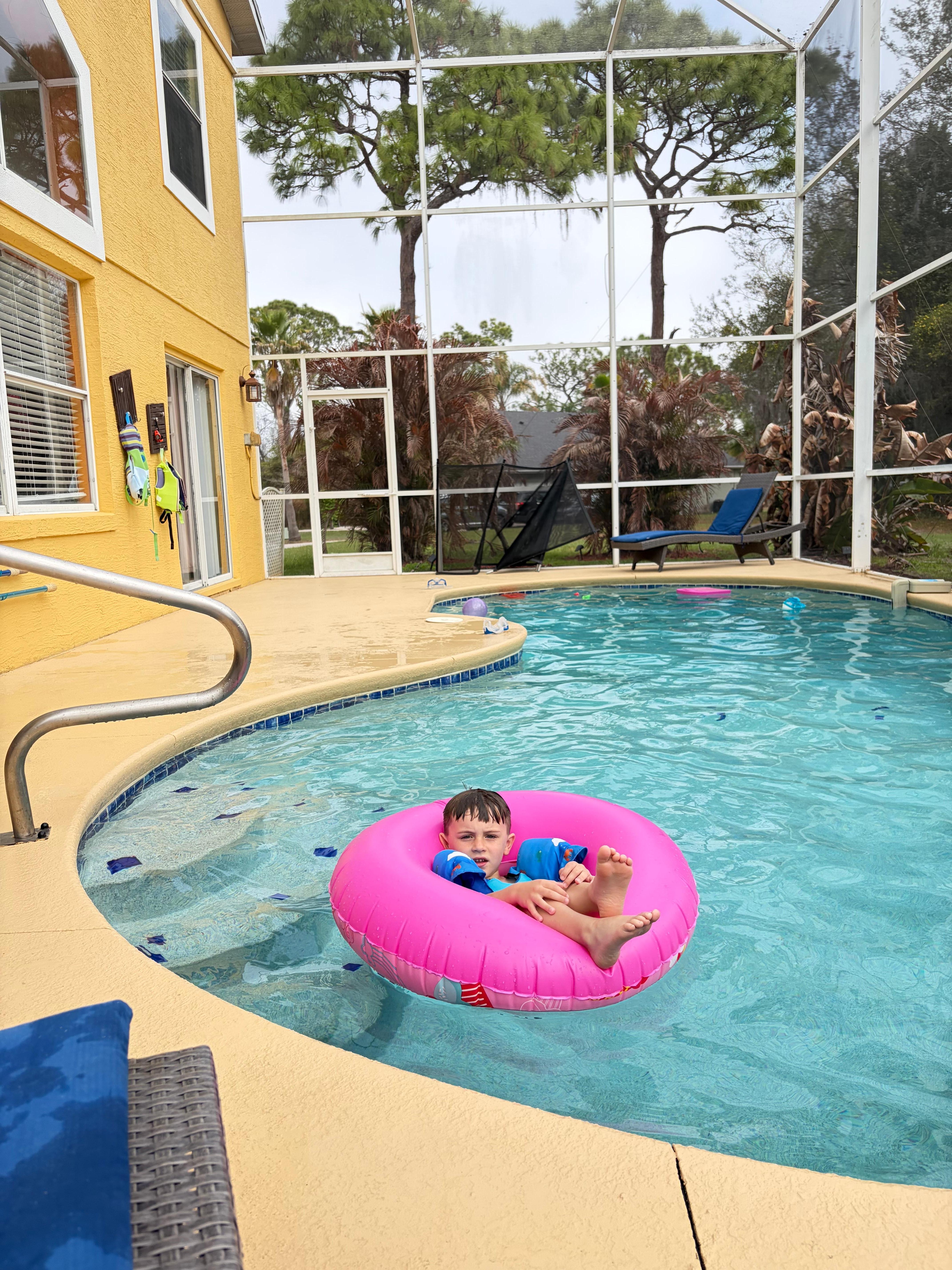 Grandson playing in the pool