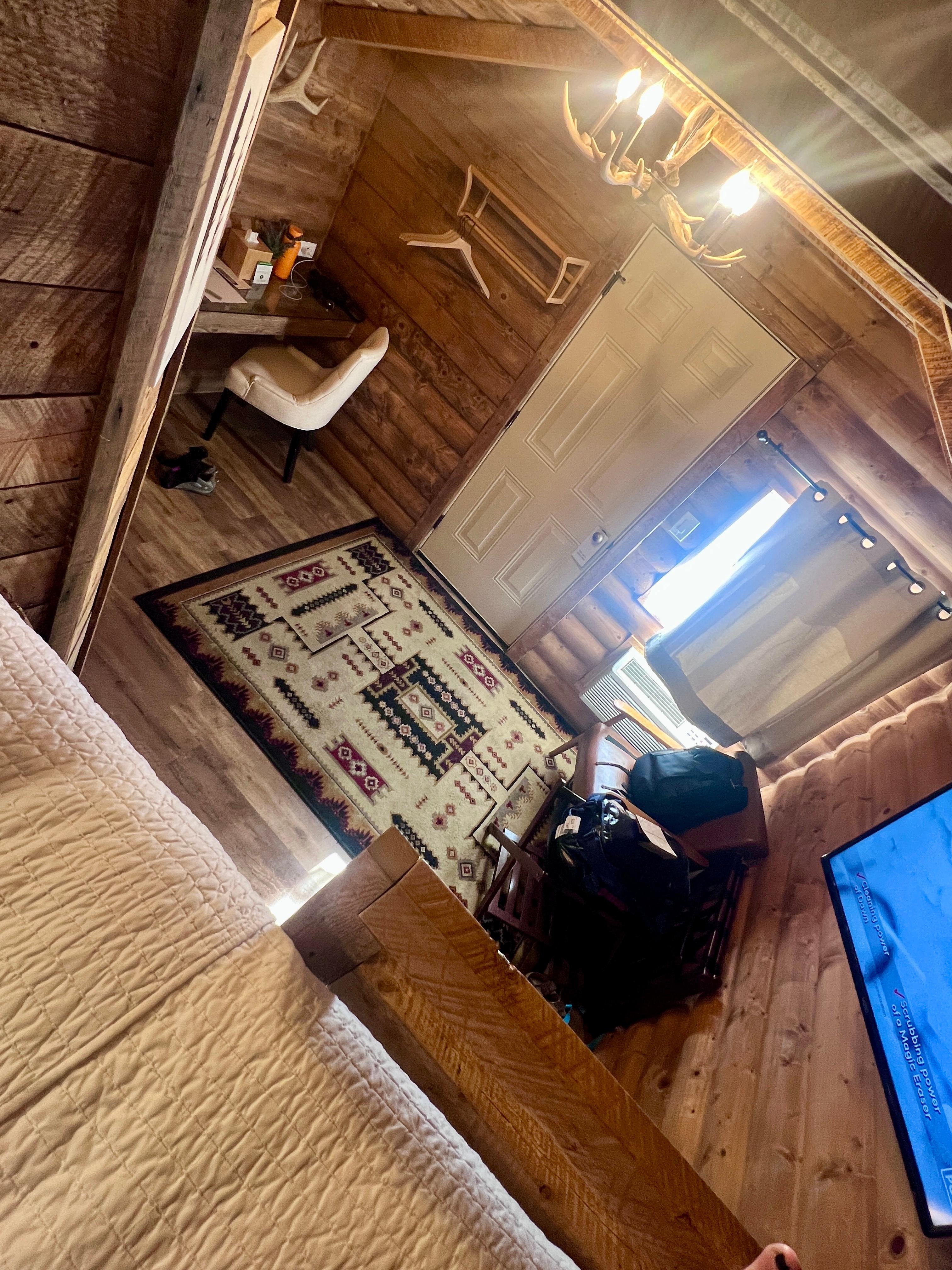 View from top bunk. Felt like I was in a lift. Excellent use of small space. Did not feel cramped at all.
