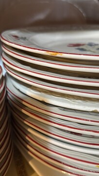Many dirty dishes to choose from.