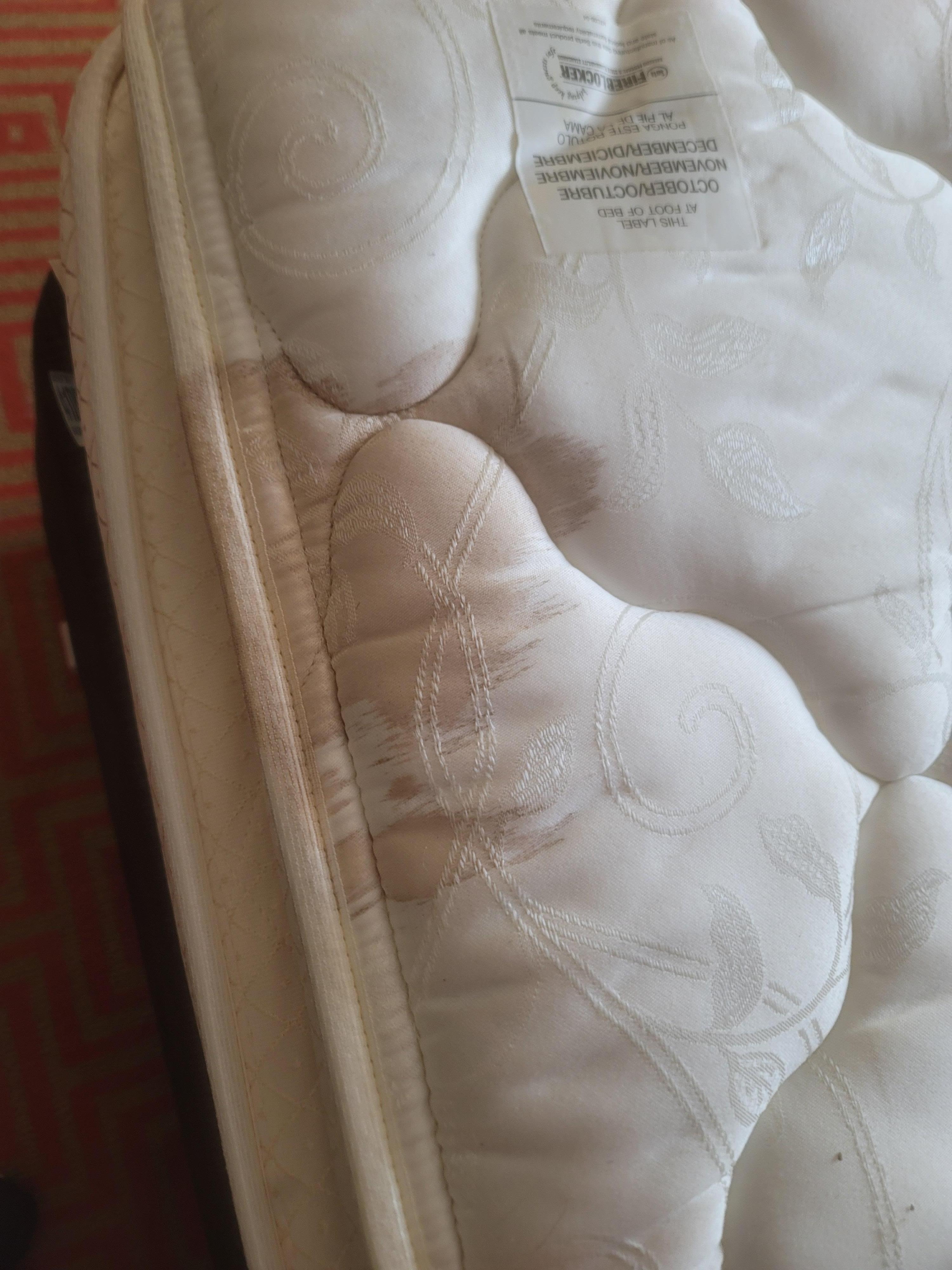 Blood stain on mattress