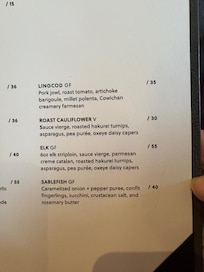 Dining Room Menu