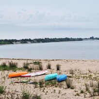 View of the beach.