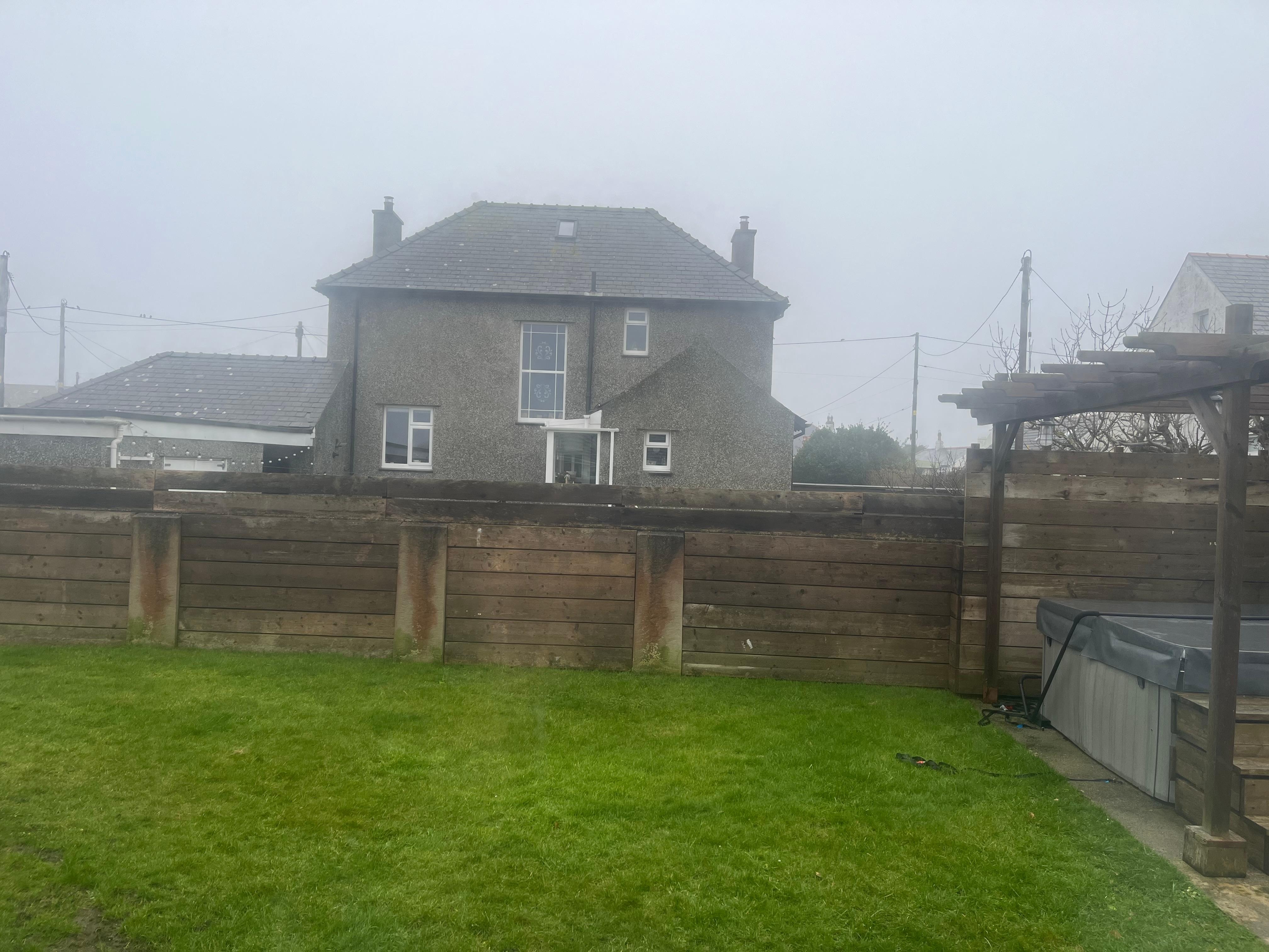 This was the view from the property towards the sea. The sea is behind the house shown, across a road, behind two further properties before the promenade. 
