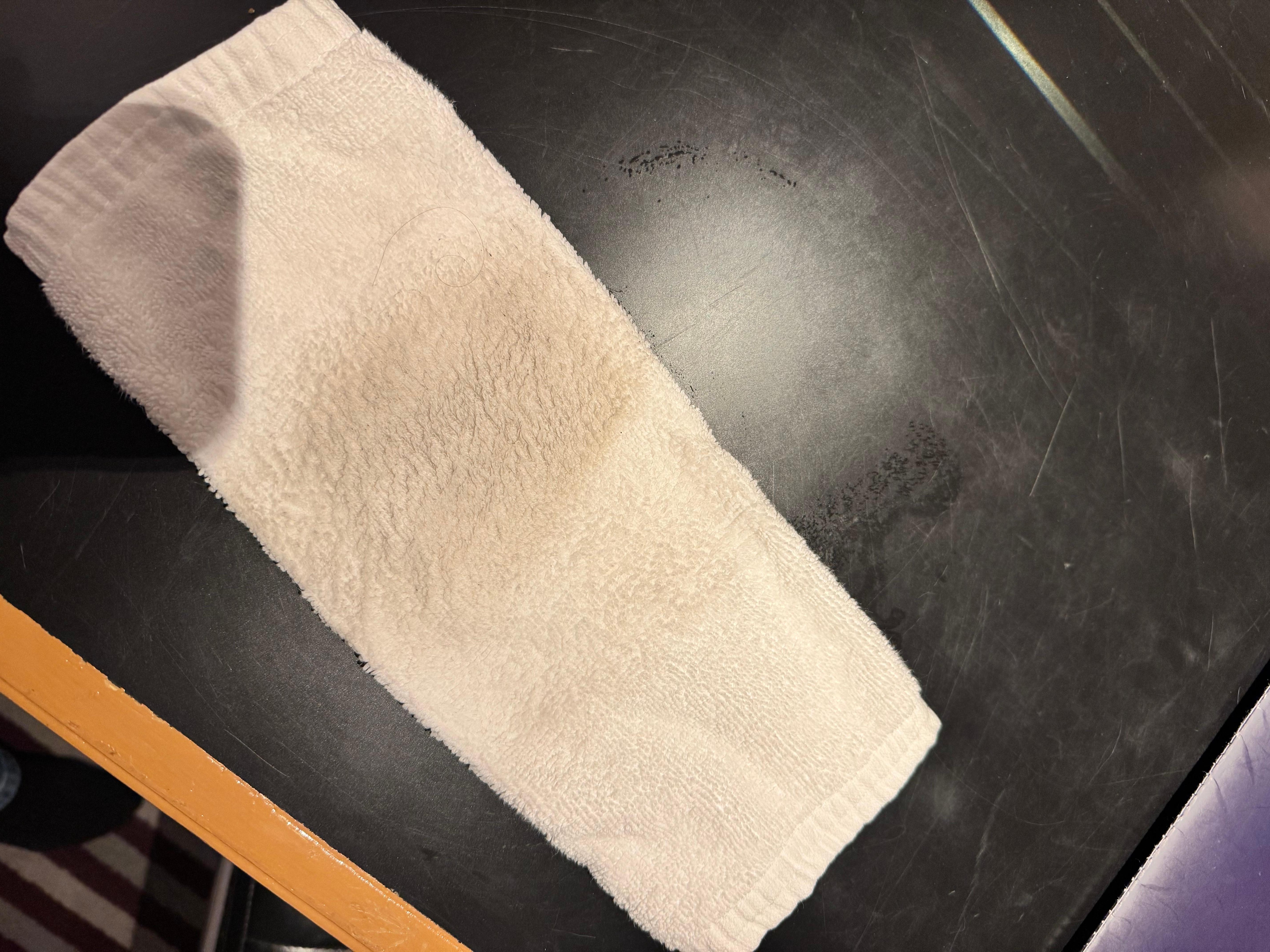 The first night, I took a clean facecloth and dampened it, rubbed it on a random piece around the bed(no soap) and proved how filthy it was. 