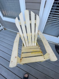 Porch had food leftover and very old rusted furniture