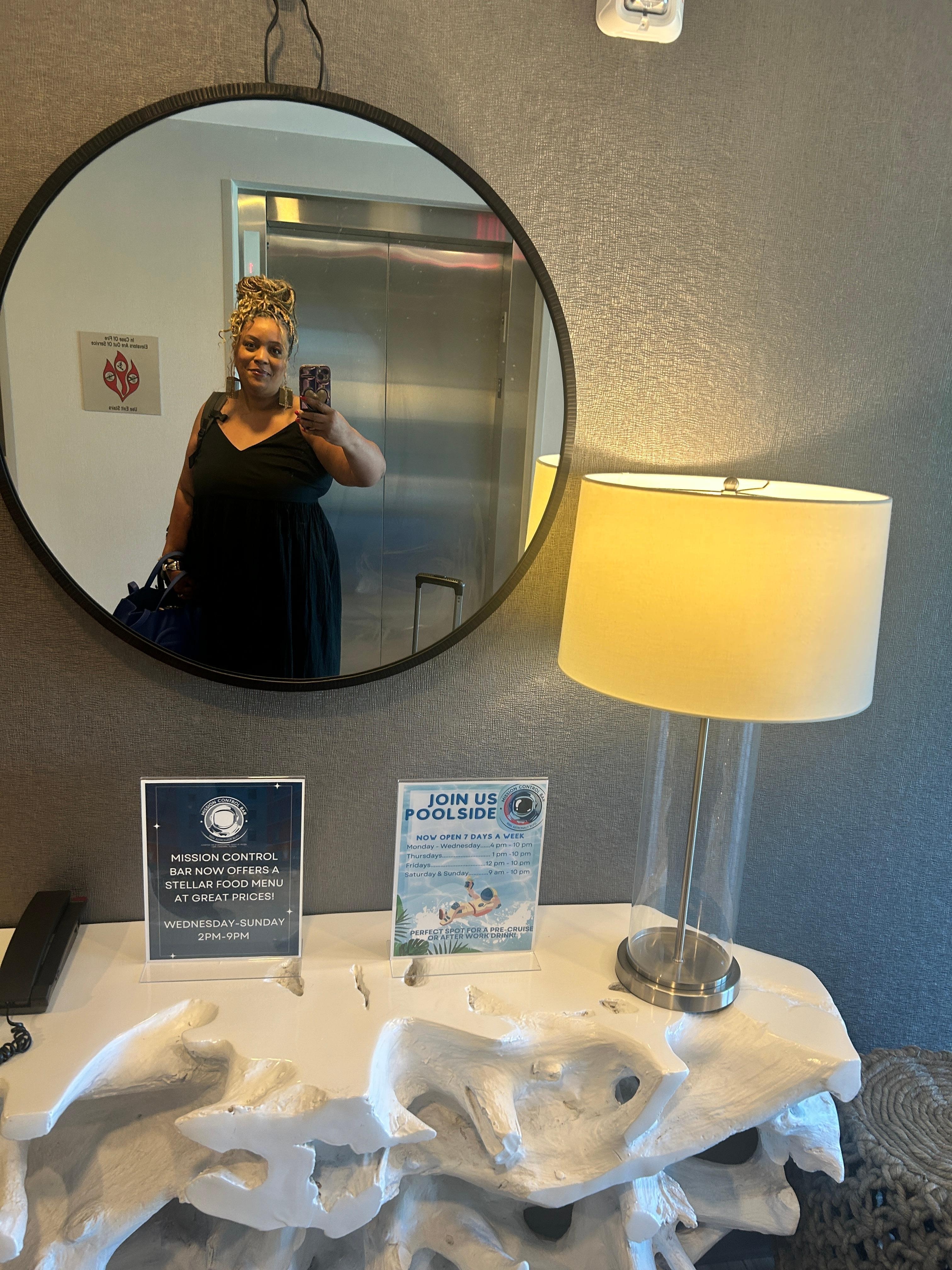 Me leaving to head to the flight. Nice decor. 