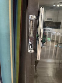 The lock on patio door doesn’t work.