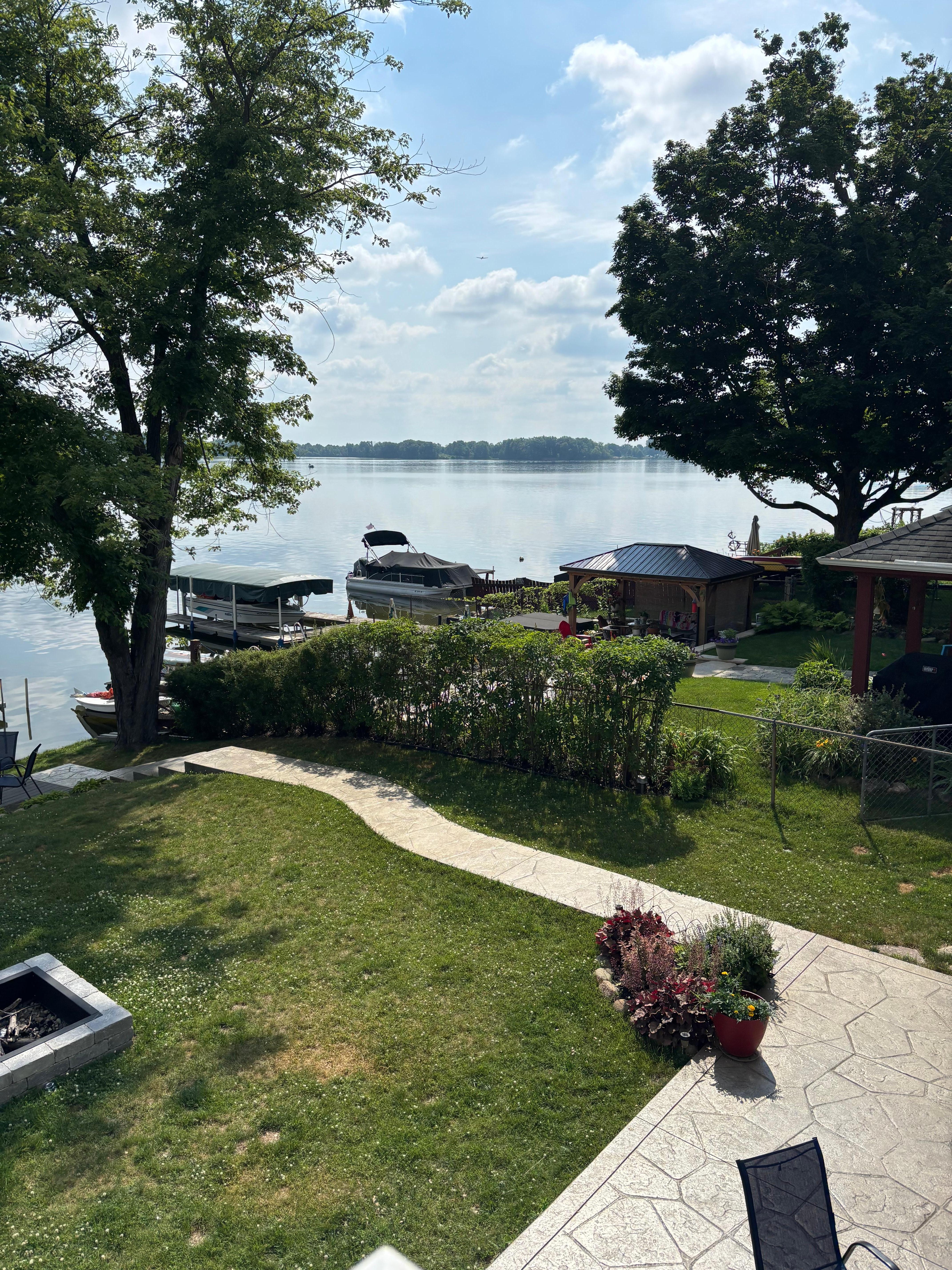 Lakefront view from balcony