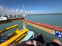 The private dock right out the back of the hotel
