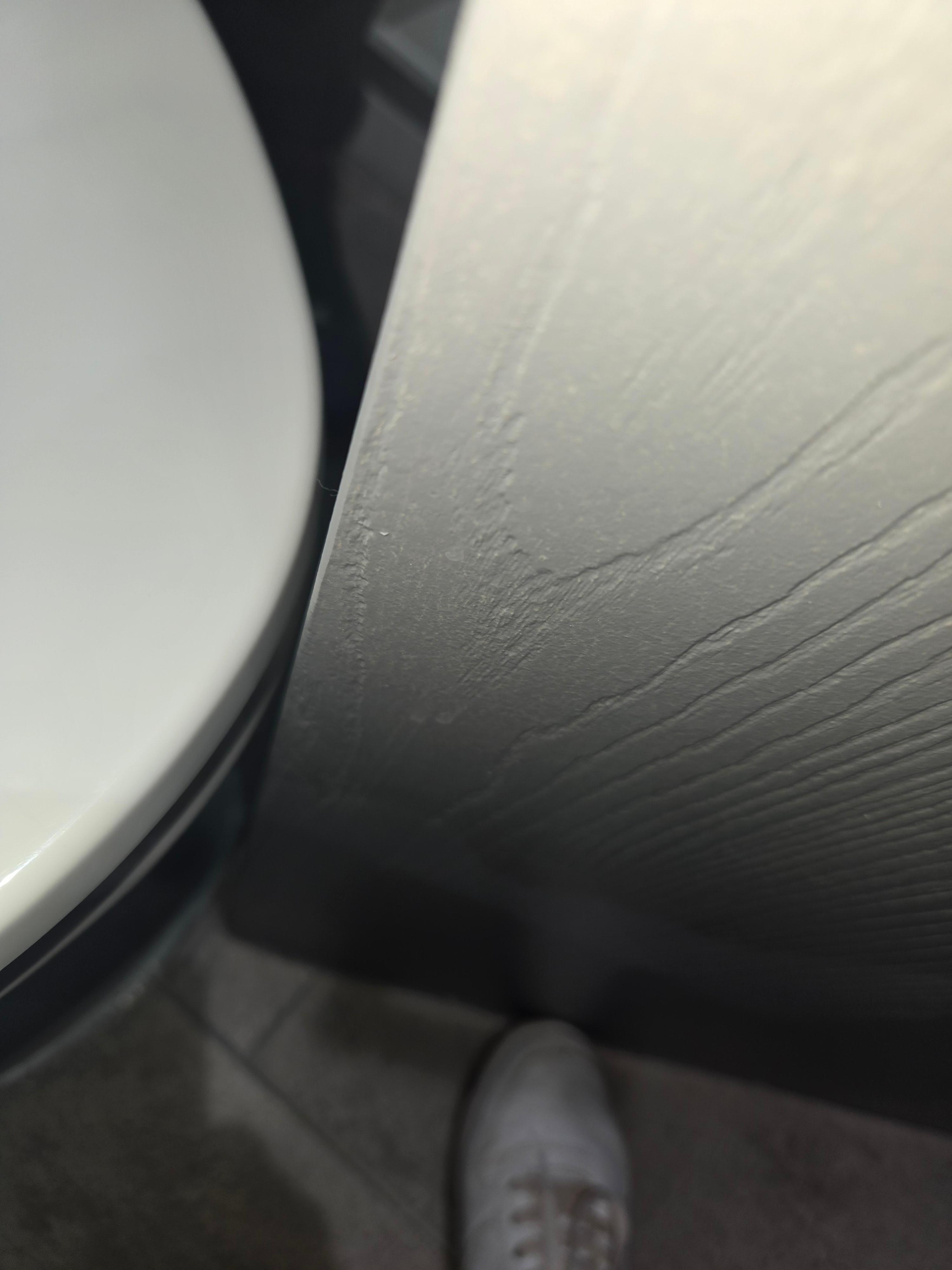 Clearance of door when opened. Lid of commode kept sliding when used, not tightened 