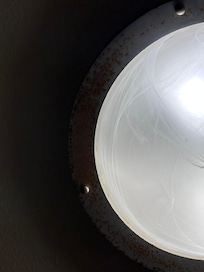 The rusted light fixtures