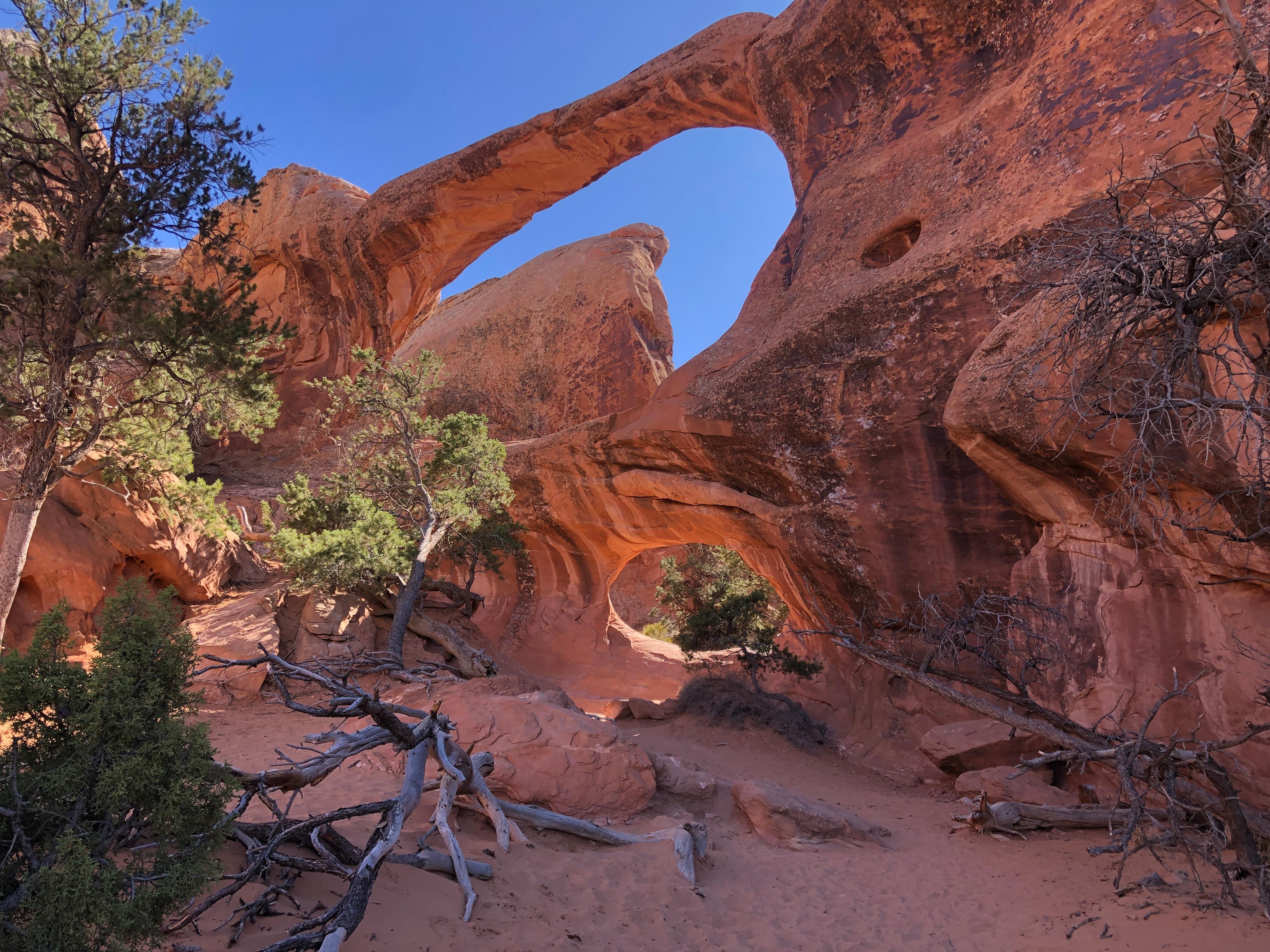 Double O arch.   We enjoyed hiking in Arches.