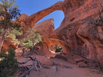Double O arch. We enjoyed hiking in Arches.