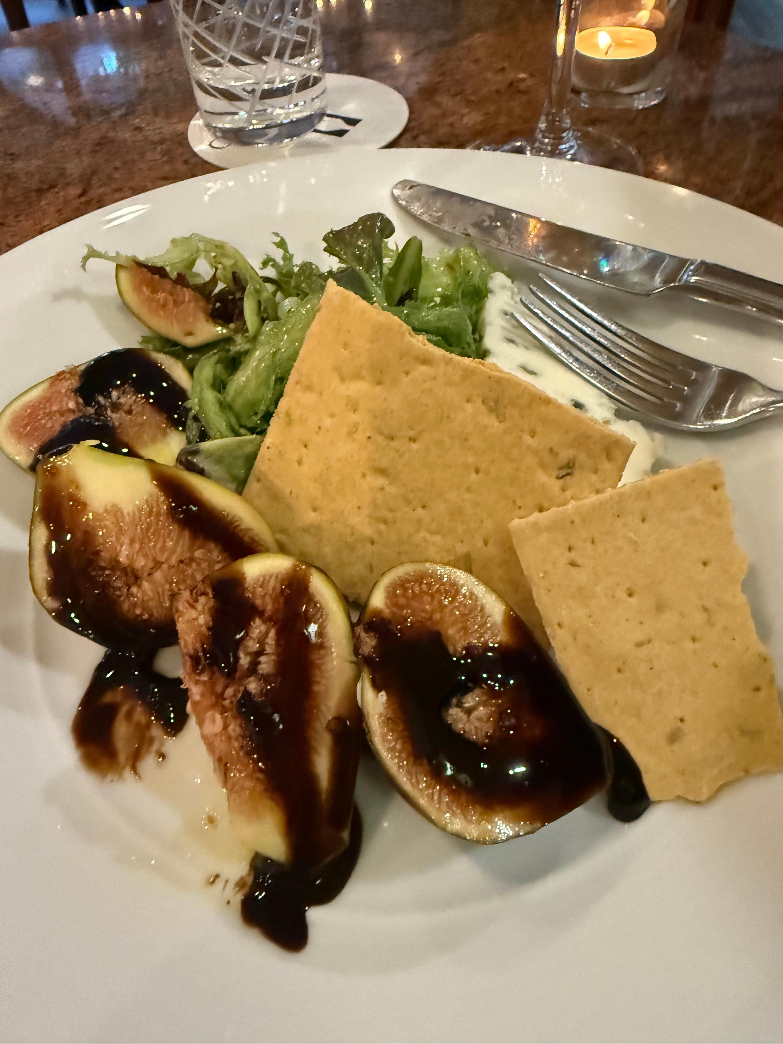 Fresh fig salad with blue cheese. So good!
