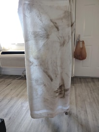 My son went swimming and I put the towel on the floor and this is how dirty the floor was.