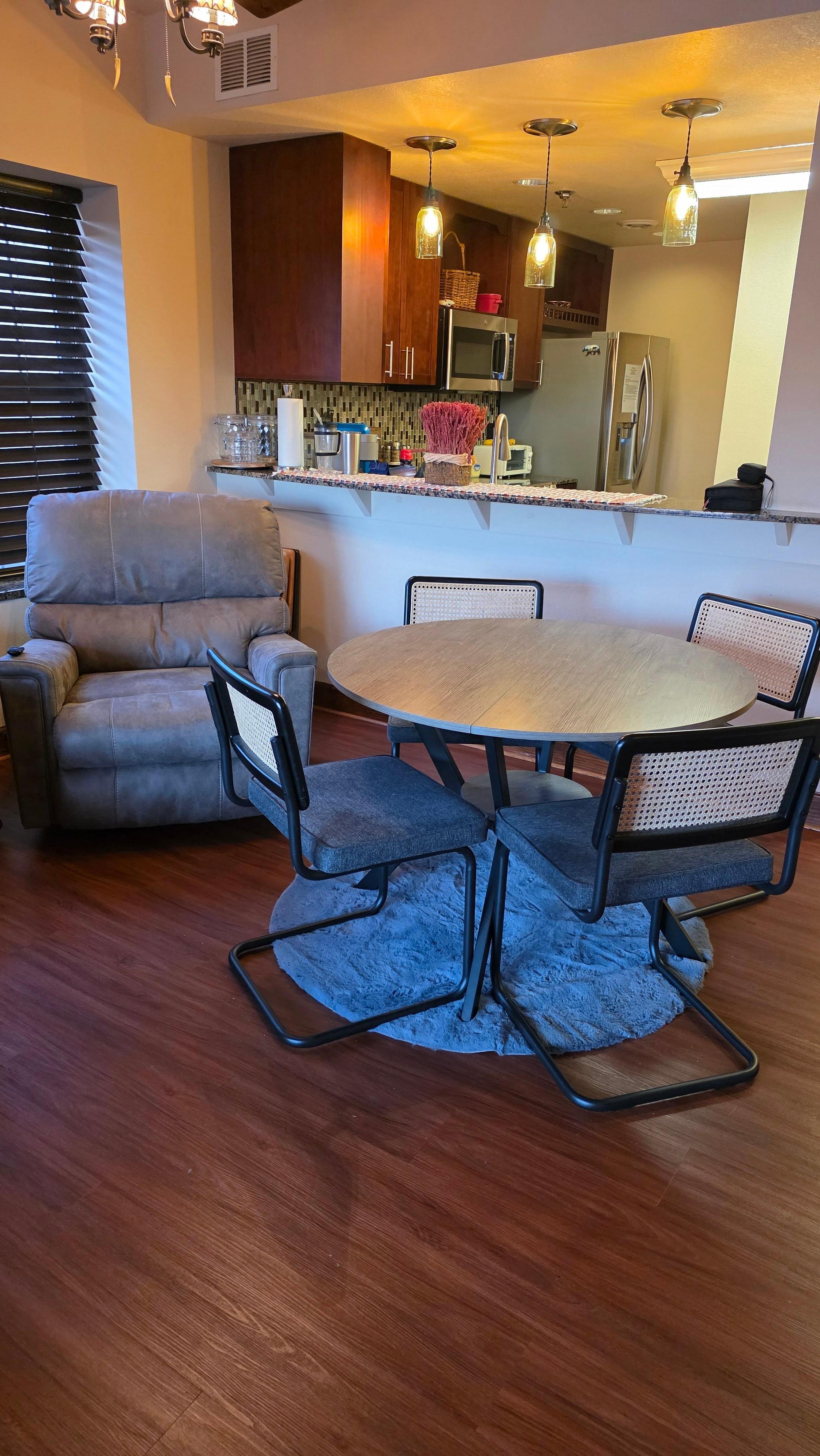 Table took up nearly 30% of living room