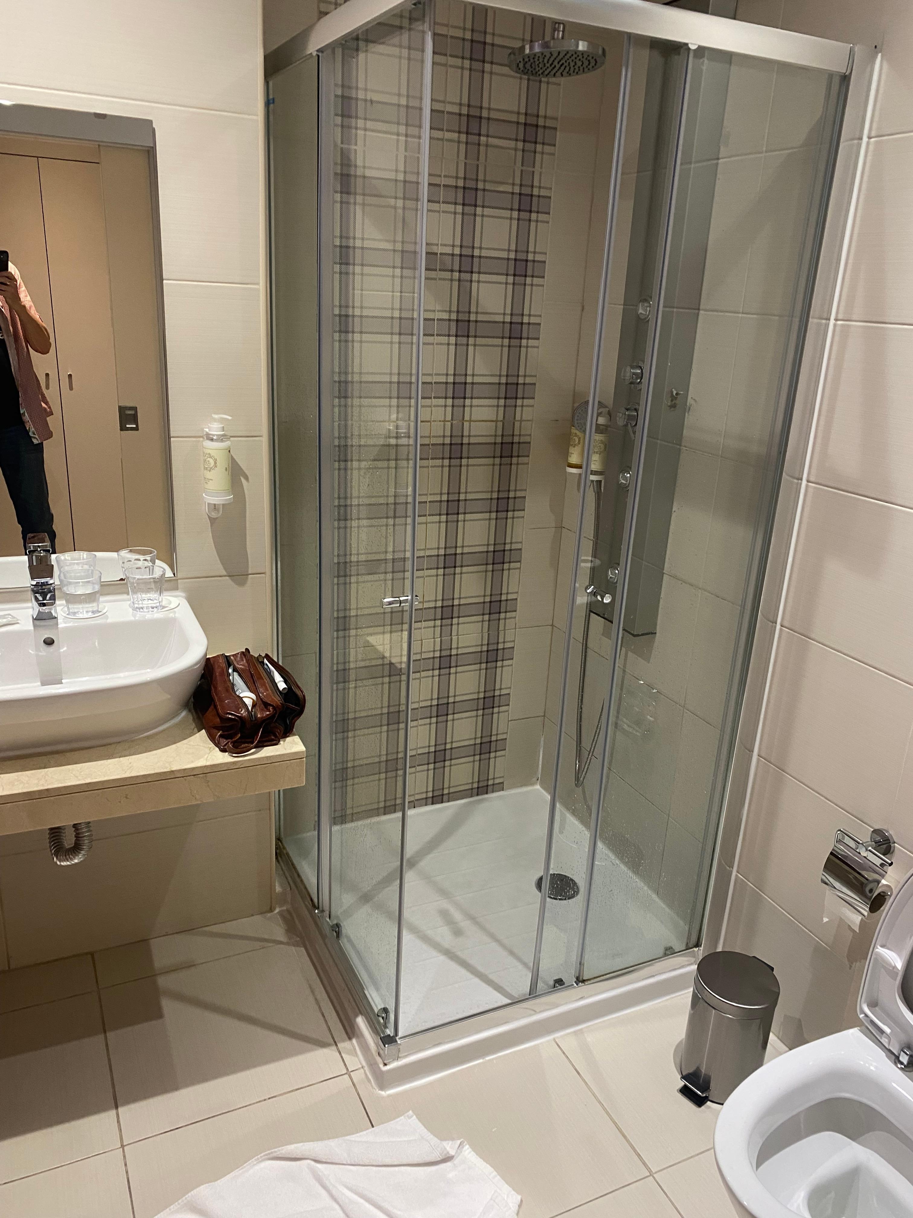 Nice bathroom great shower.