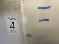 notice re elevator not stopping on floor 4 where room was located.