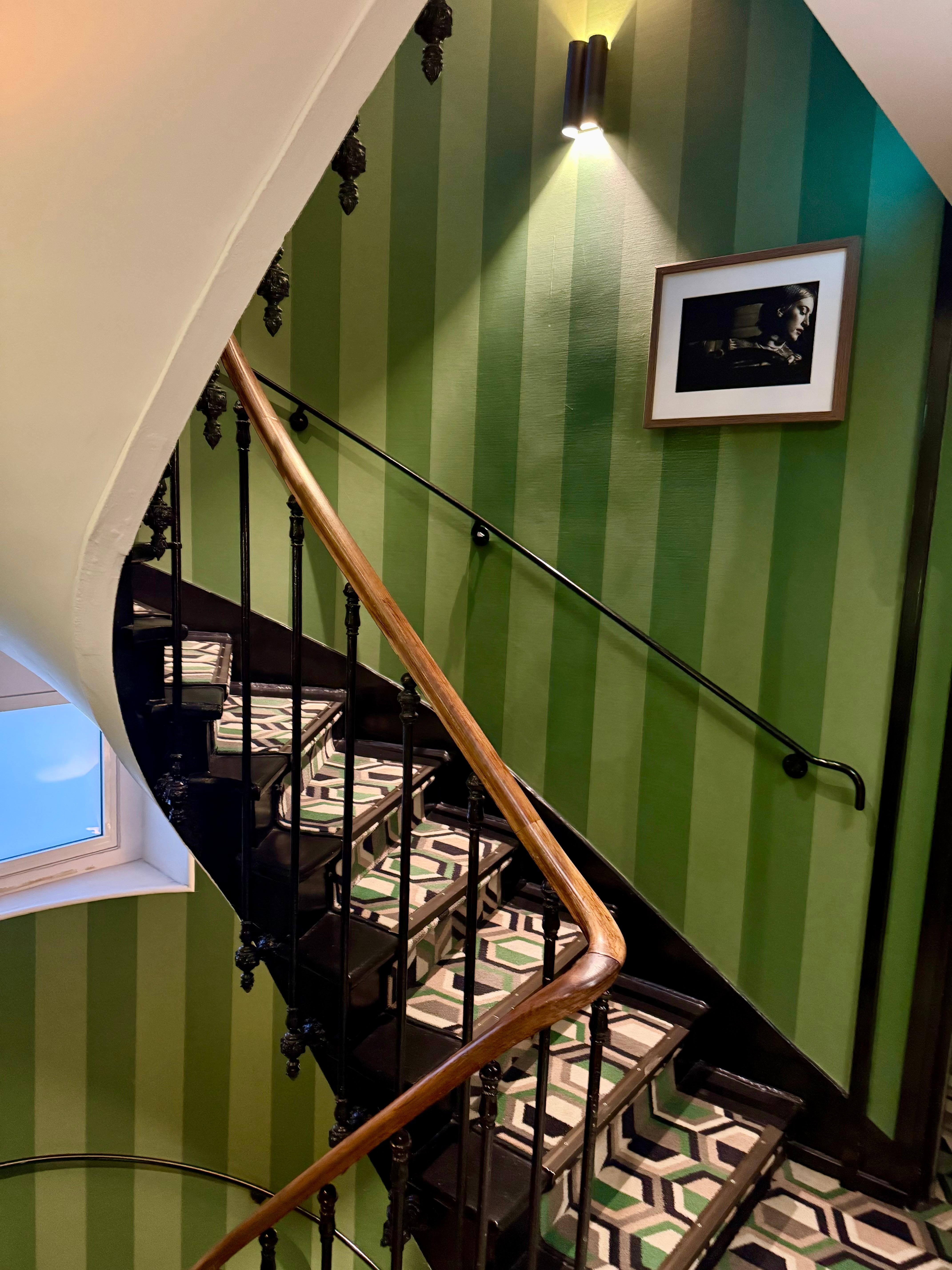 There is an elevator, but I loved these beautiful stairs. 