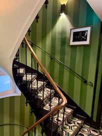 There is an elevator, but I loved these beautiful stairs.