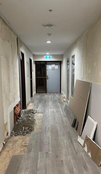 The room they tried to give us is on the left, near the pile of rubble.