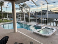 Heated pool was so relaxing day or night.