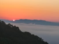 Sun rising from the East on the back deck.