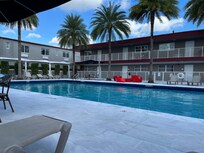 Pool and pool area is very clean.