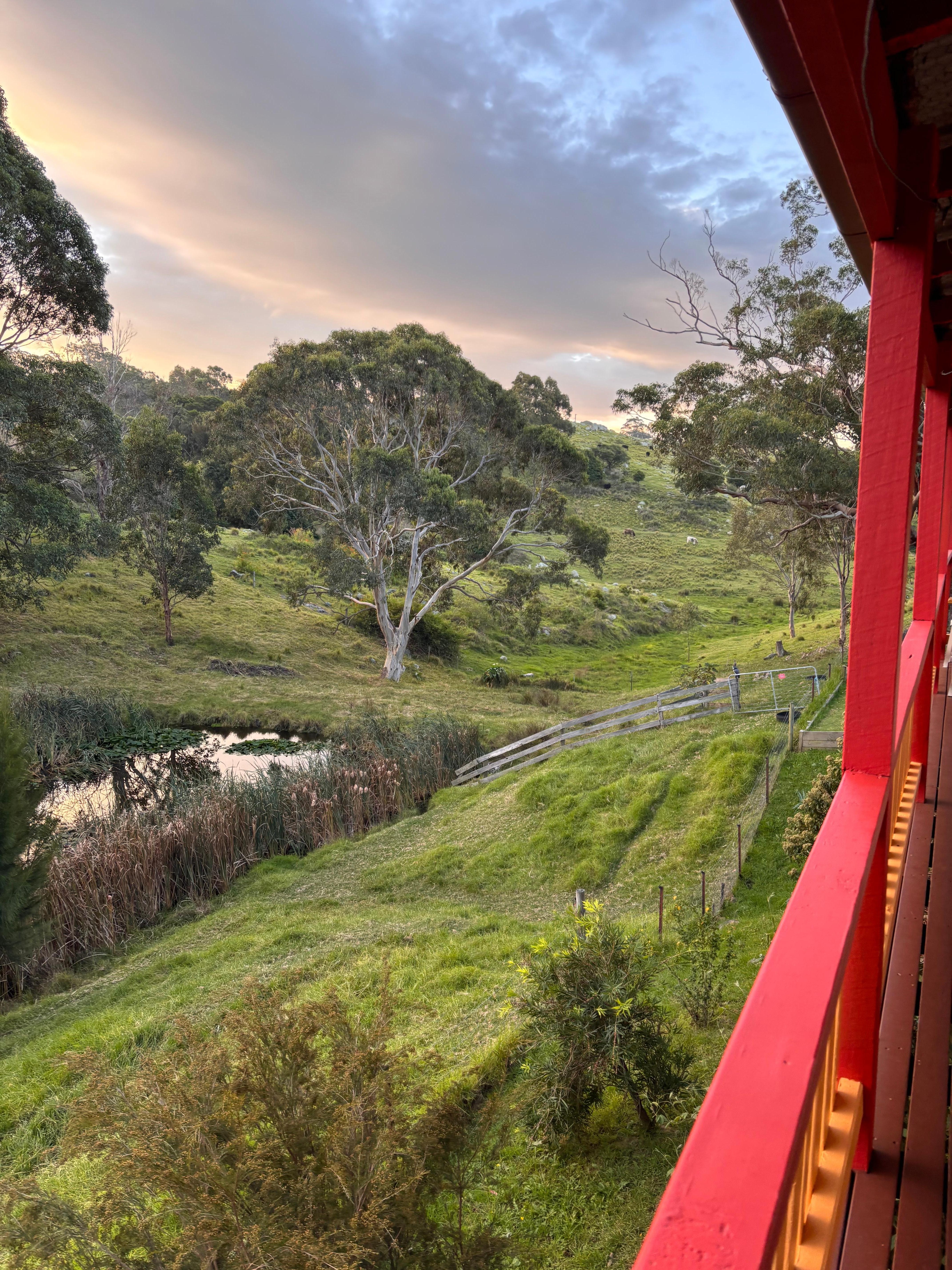 Relaxing on the verandah