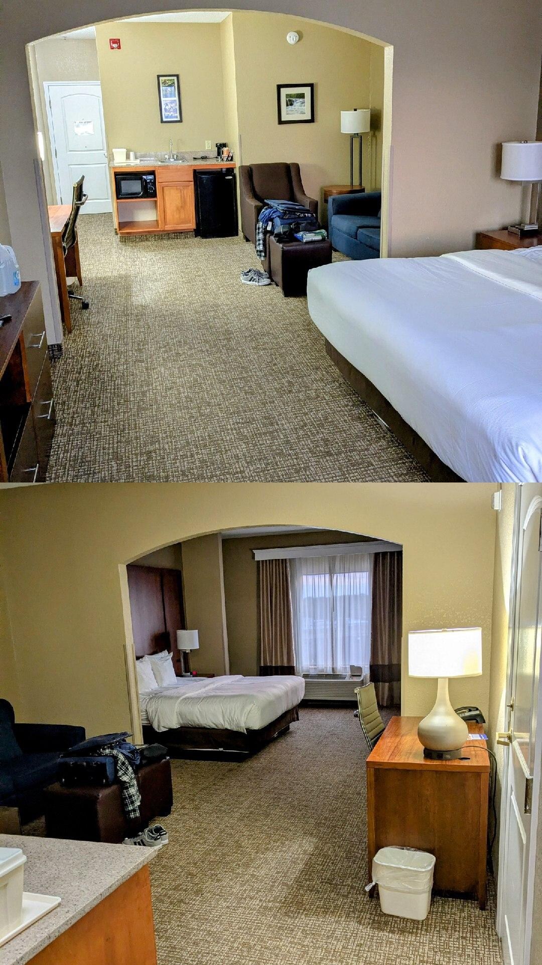 Two angles of the handicap suite where I stayed. 