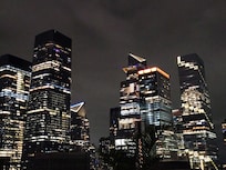 View from our hotel at night.
