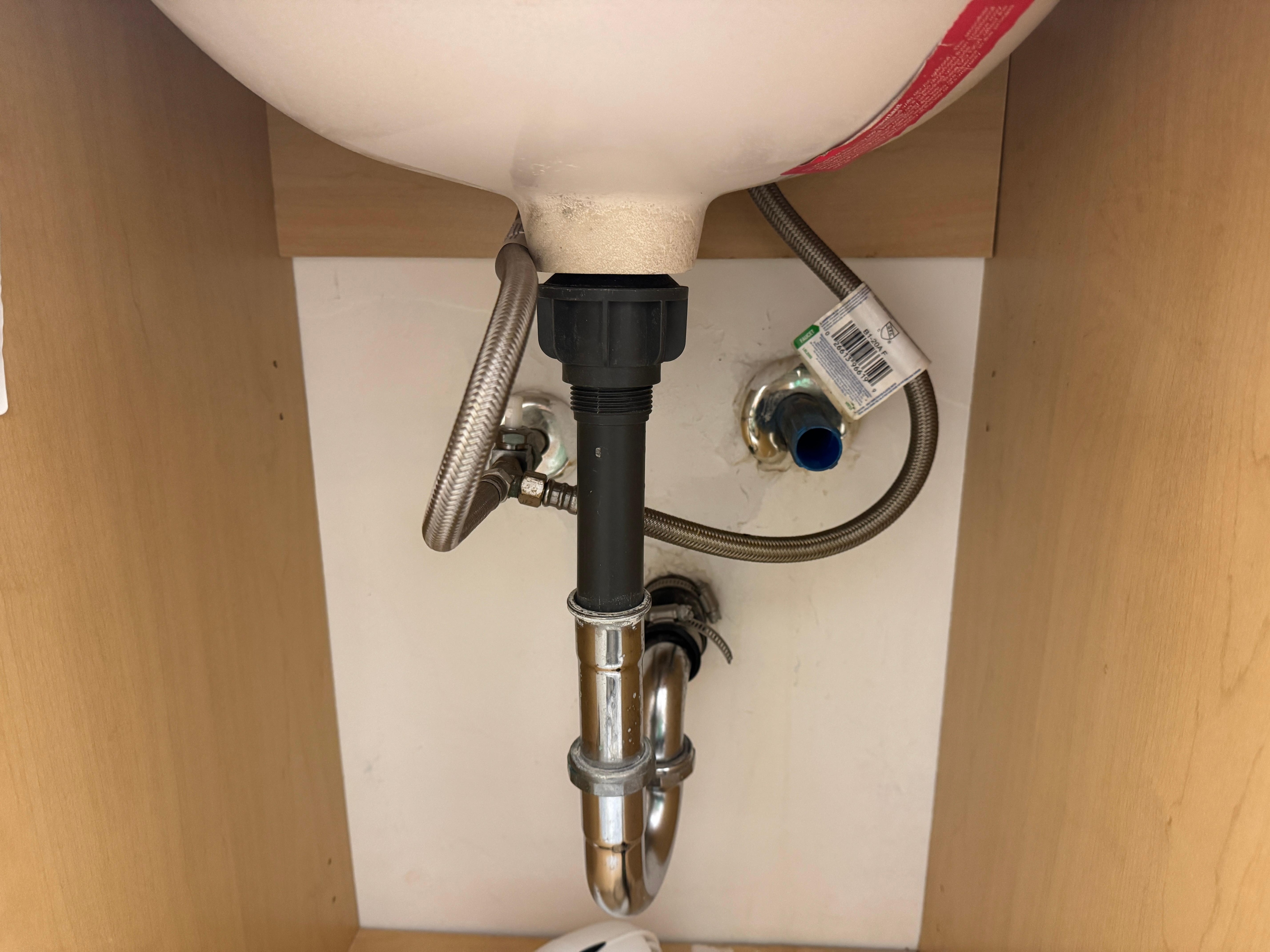 Jack and Jill's bathroom sink. No plumbing to cold.