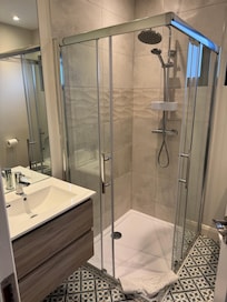 very comfortable and roomy shower/bathroom.