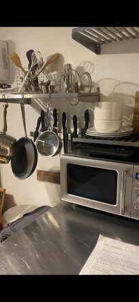 Every appliance and cooking utensil was provided to prepare meals. Very accommodating kitchenette .