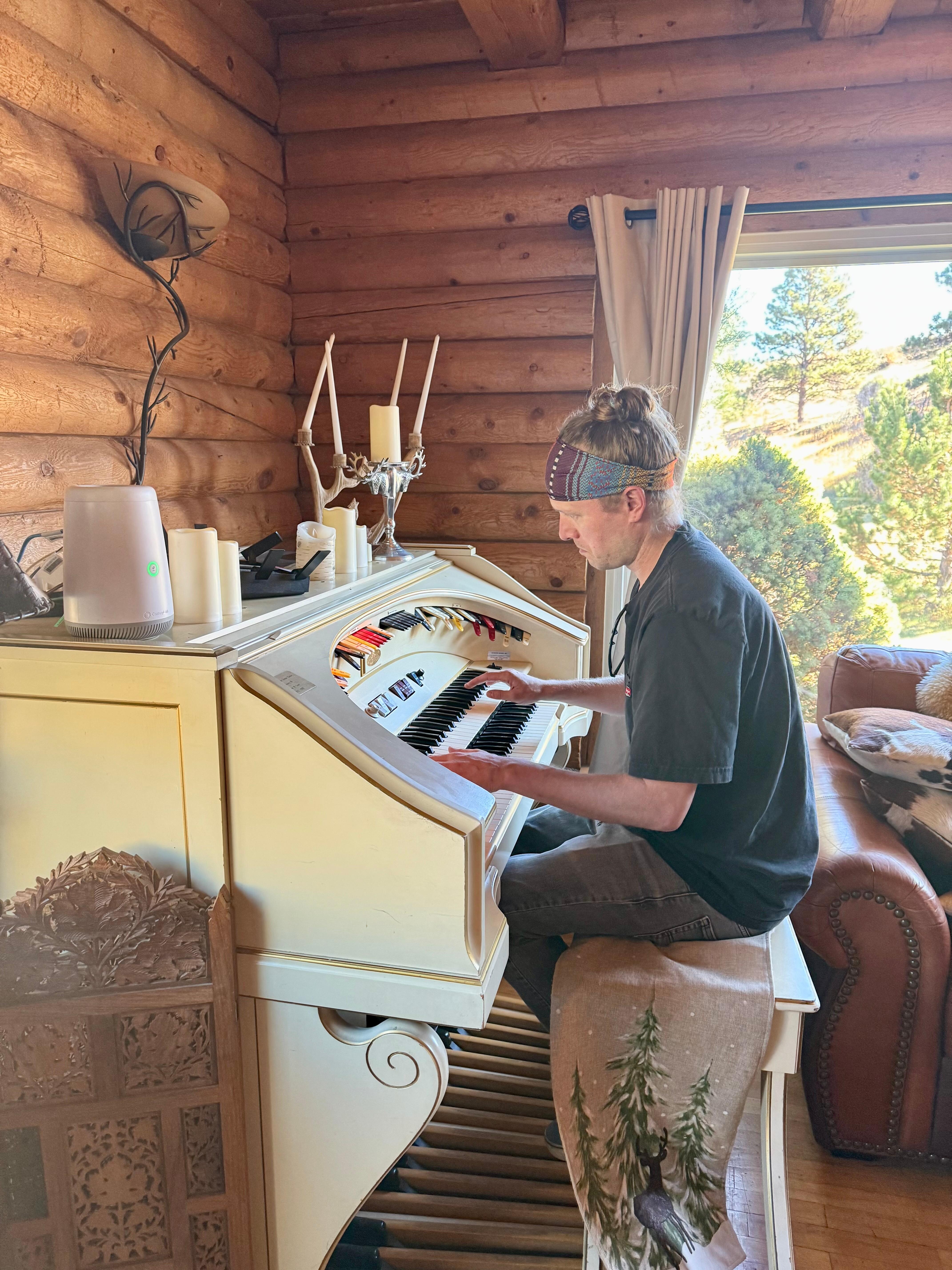 Incredible antique organ! Corey can play anything.