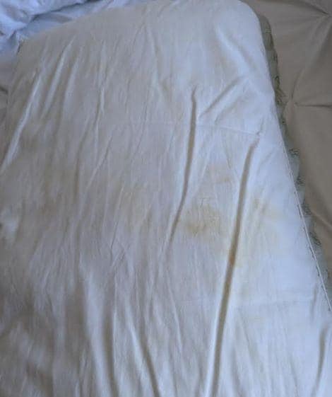 Stained pillow