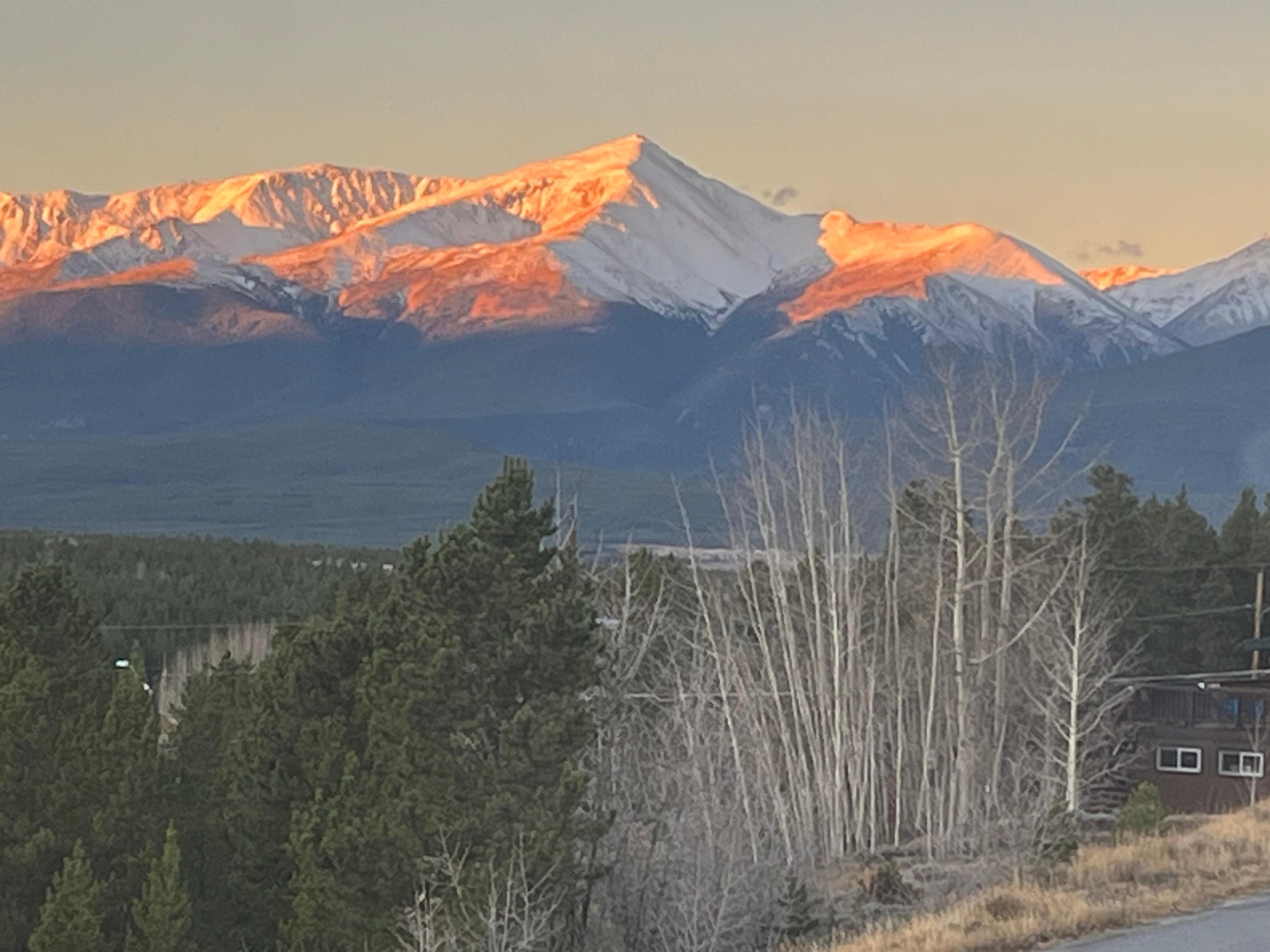 Sunrise on Mt. Elbert. 