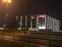 Bussplats alldeles utanför hotellet