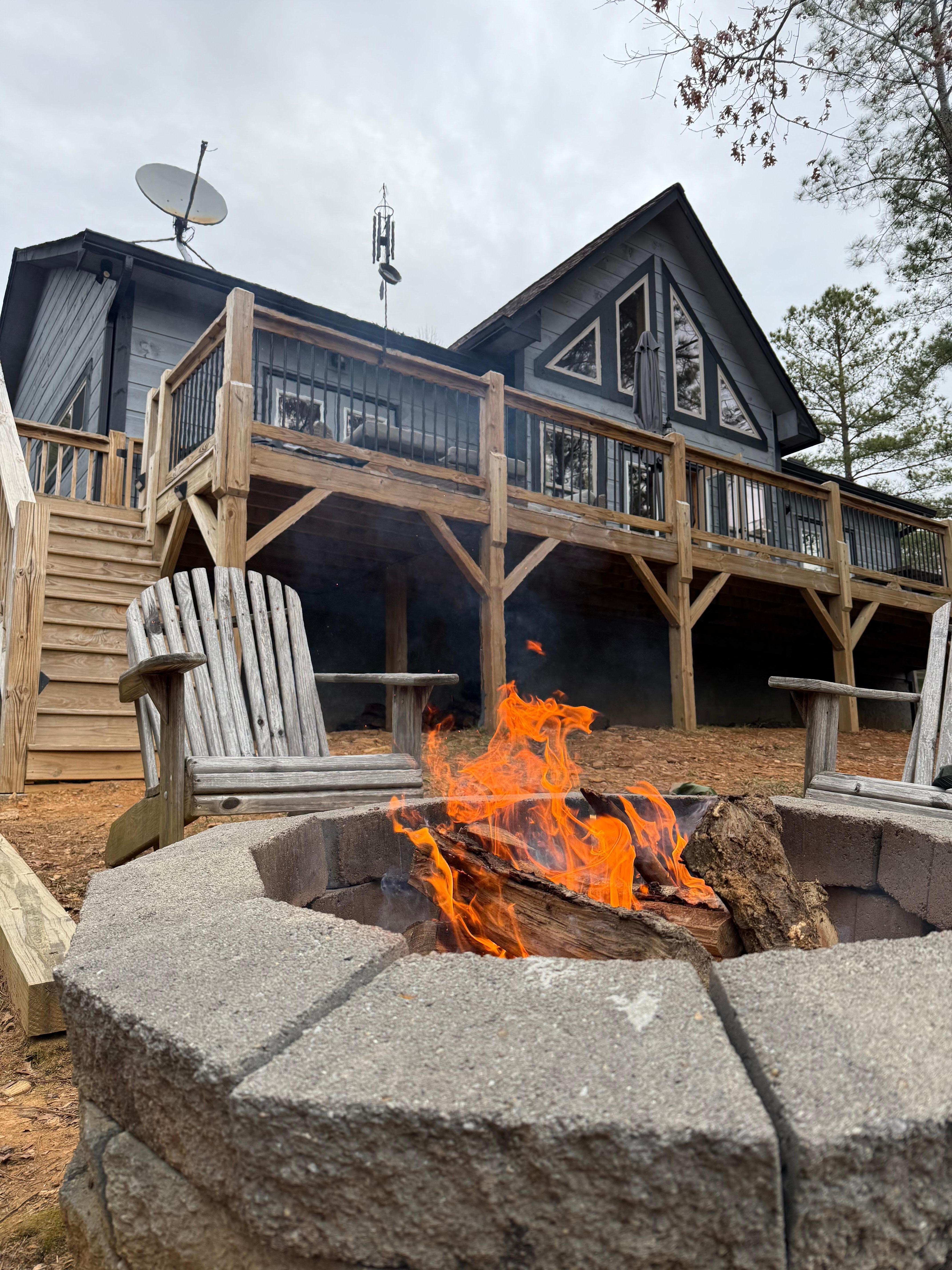 Relaxing by the fire pit