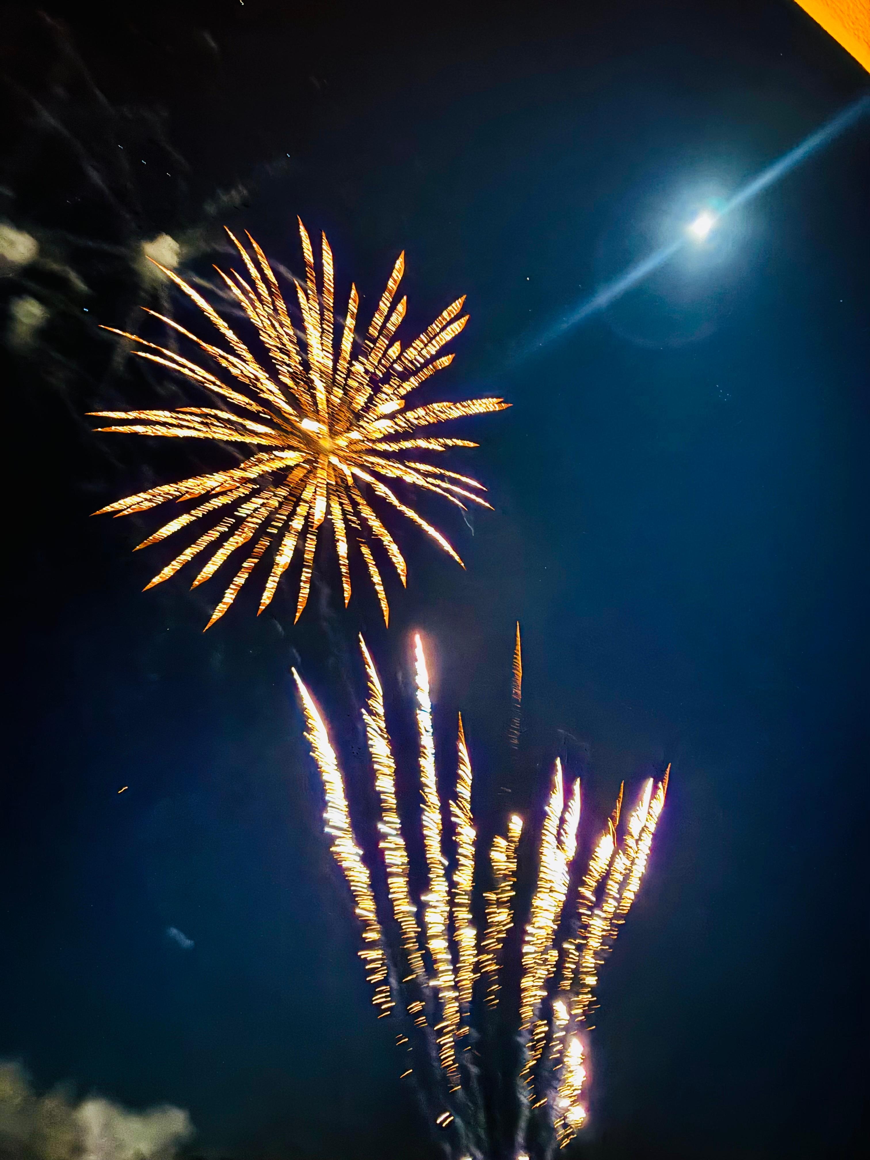 New Years Eve fireworks from the deck! Schooners did the fireworks! 