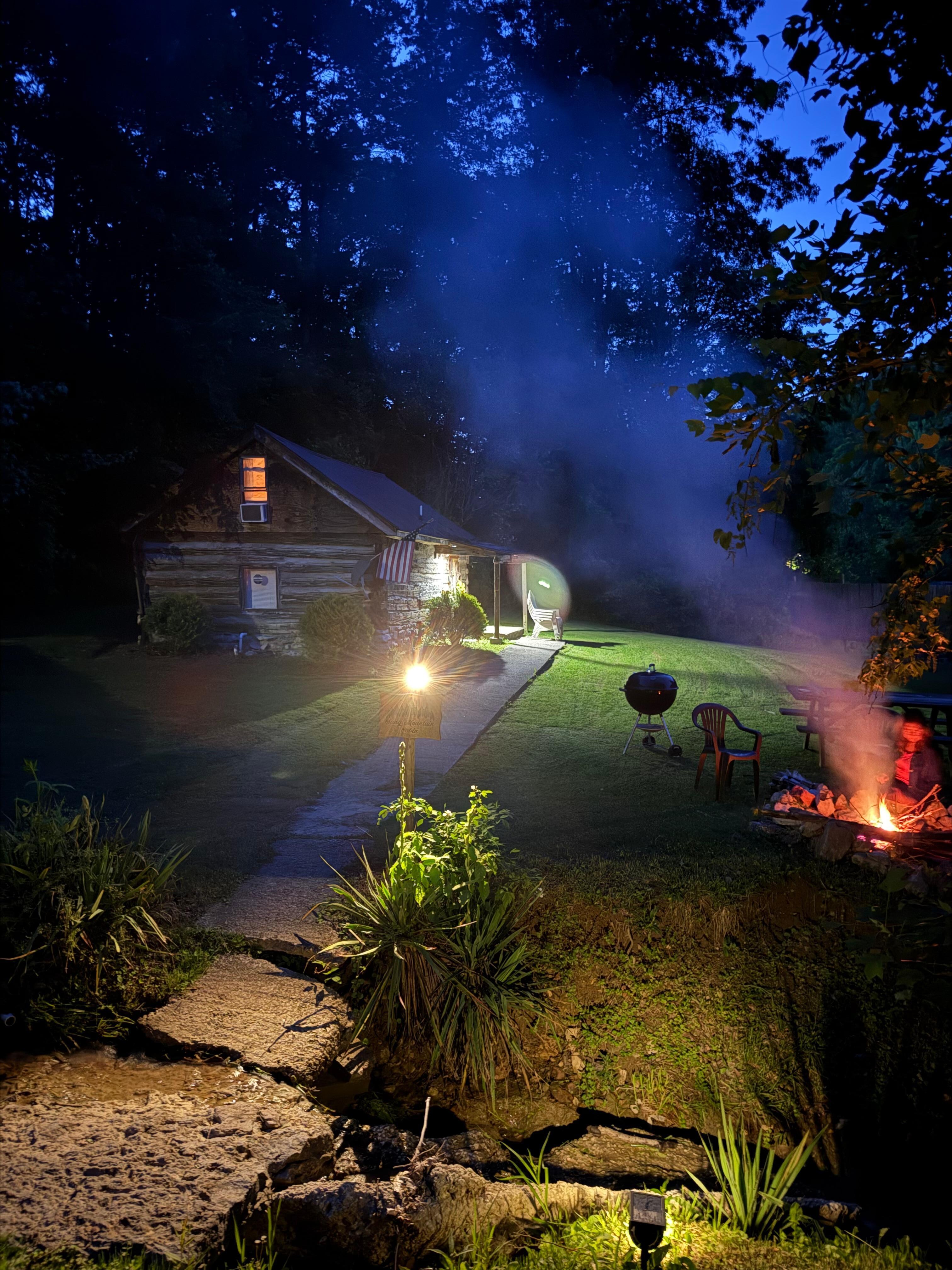 Evening camp fire