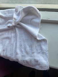 Towels were frayed and atained